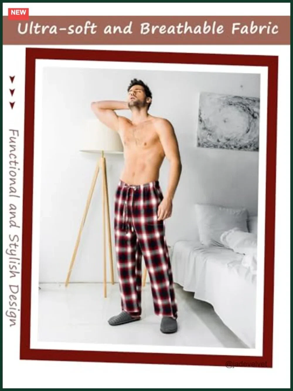Men's Flannel Pajama Pants with Pockets and Drawstring